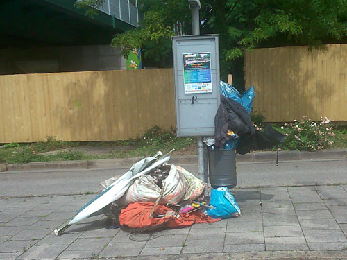 Müllhaltestelle in München