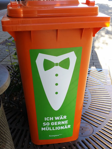 Mülleimer Kempten: Ich wär so gerne Müllionär