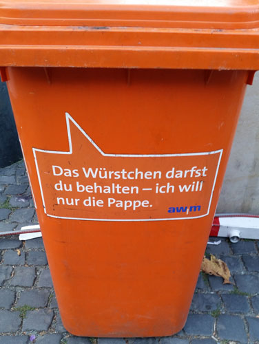 Mülleimer Münster: Ich will die Pappe